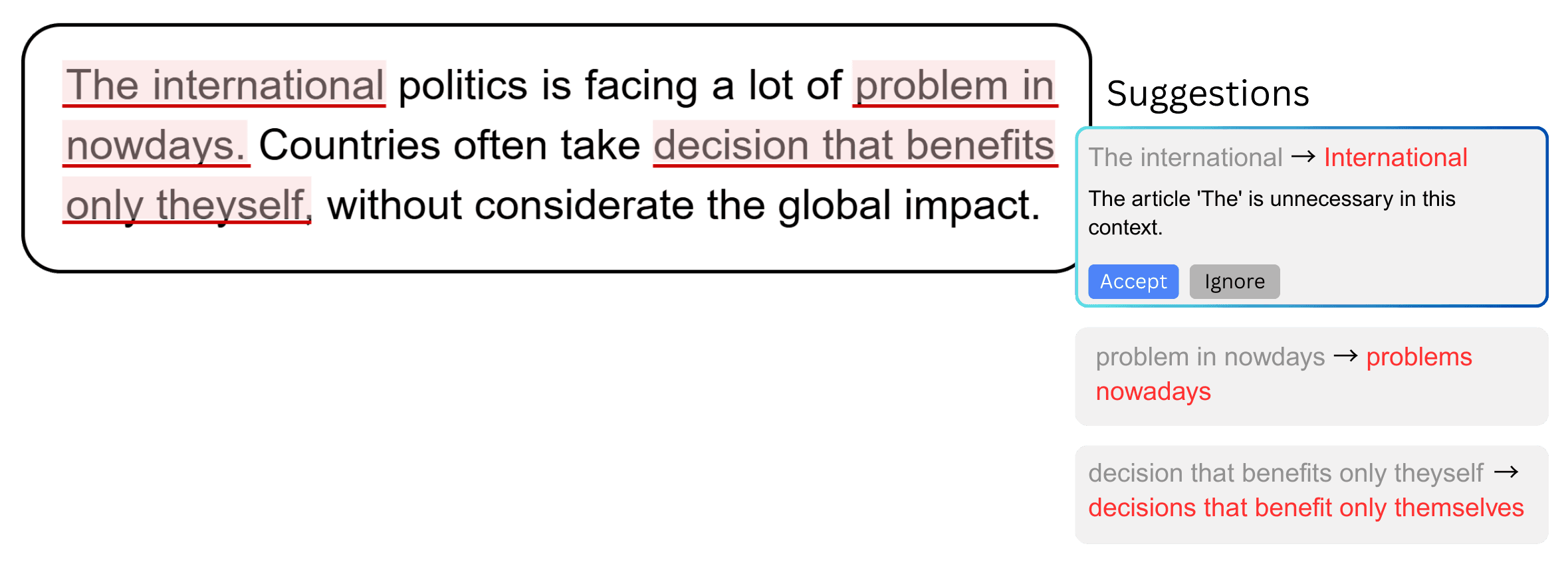 Real-time, context-aware grammar guidance